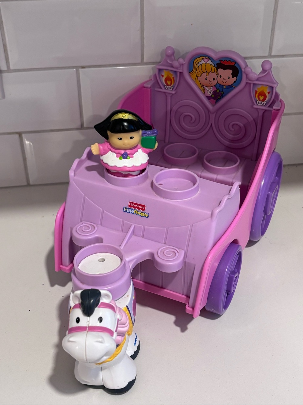 Little People Builders Horse Carriage Princess Set Fisher Price Toy